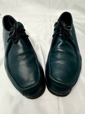 Men's Vintage Blue Leather Casual Lace-Up Shoes
